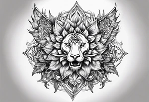 Sunflower dragon triquetra seven tattoo idea