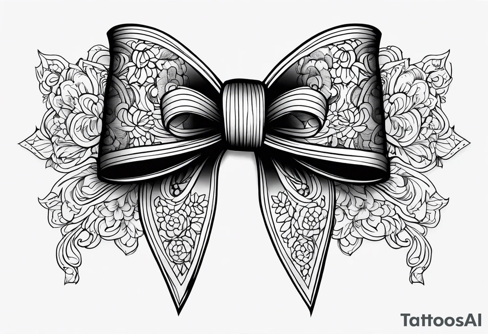 Lacy bow tattoo idea