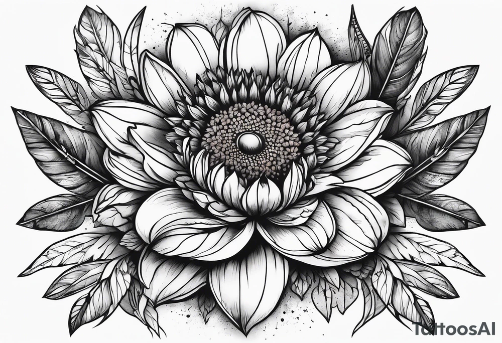 Indian blanket flower arrows tattoo idea