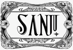 The name "saanu" in a fancy font for the forearm tattoo idea
