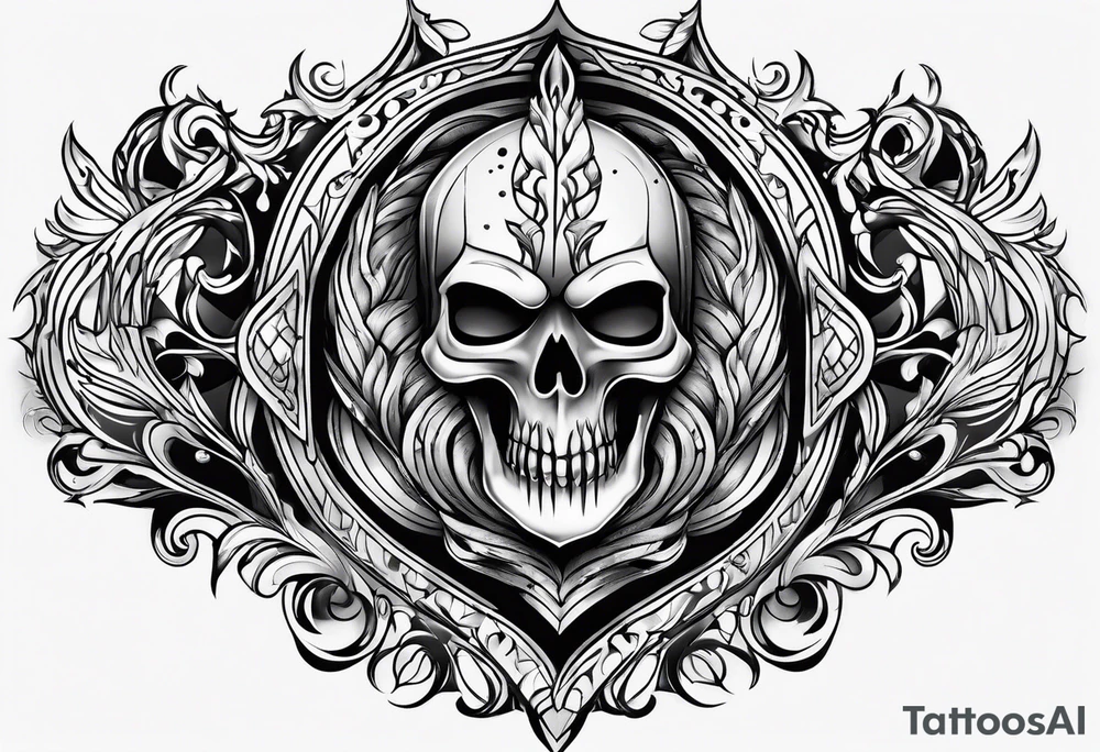 Shield riccoching tears tattoo idea