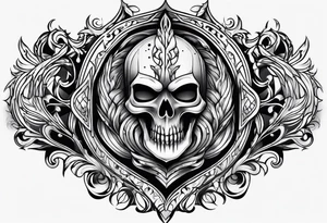 Shield riccoching tears tattoo idea