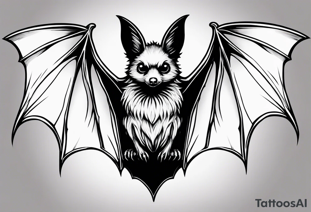 small simple bat tattoo idea
