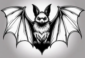 small simple bat tattoo idea