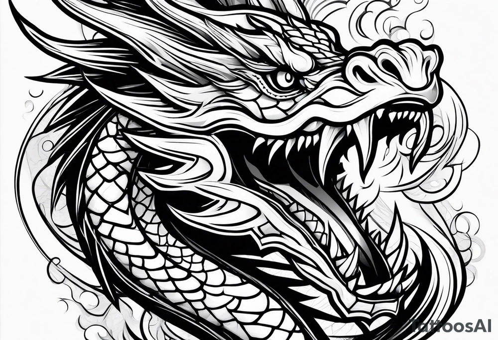 roaring dragon tattoo idea