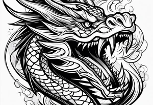roaring dragon tattoo idea