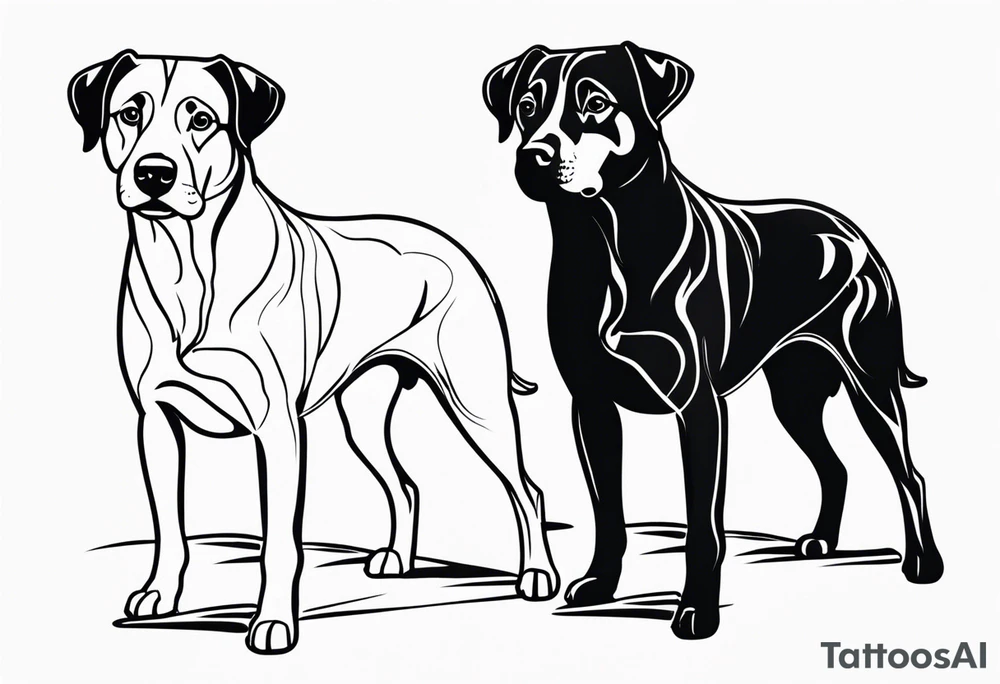 Black and white Dog of breed mountain feist named buddy tattoo idea