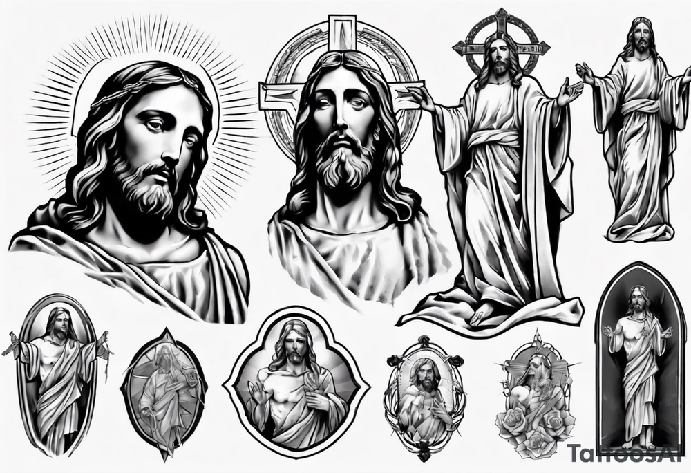 Jesus statue tattoo idea