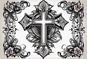 simple leather cross tattoo idea