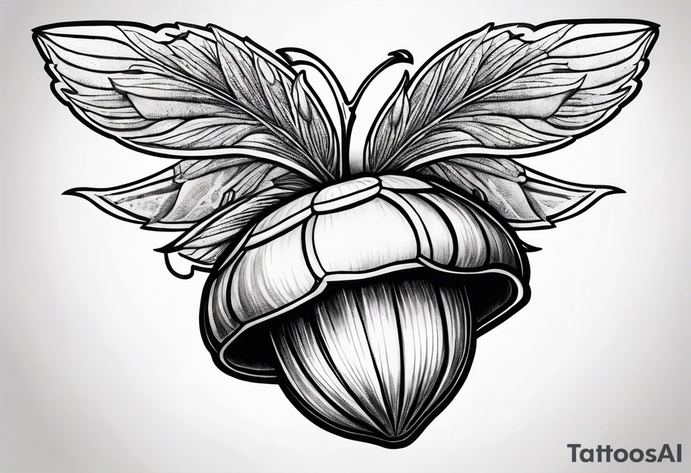 Flying acorn tattoo idea