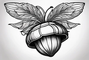 Flying acorn tattoo idea