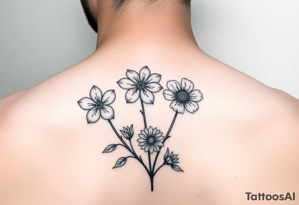 Viola odorata & Aster throat tattoo tattoo idea