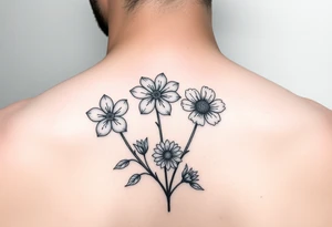 Viola odorata & Aster throat tattoo tattoo idea