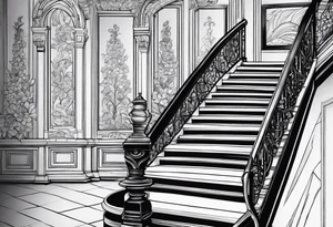 Outline of staircase shape tattoo idea