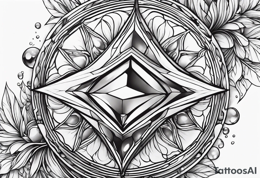 gemstone water droplet tattoo idea