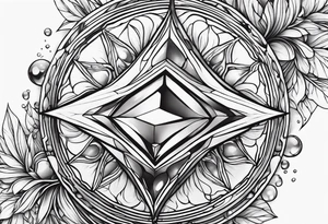 gemstone water droplet tattoo idea