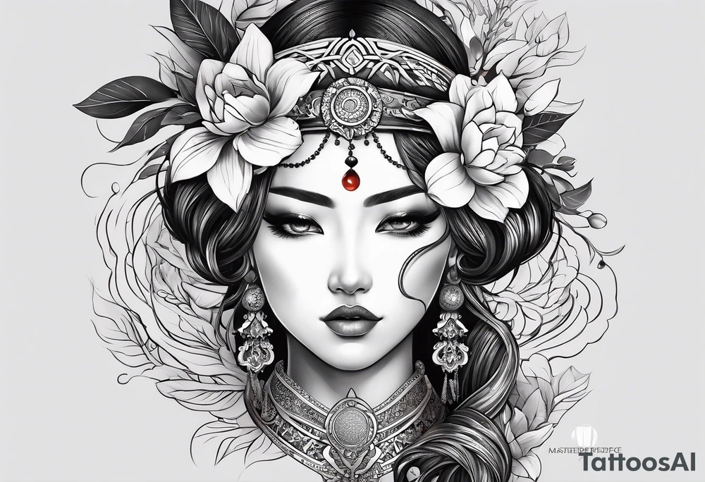 Сколопендра и цветок ликорис tattoo idea