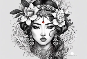 Сколопендра и цветок ликорис tattoo idea