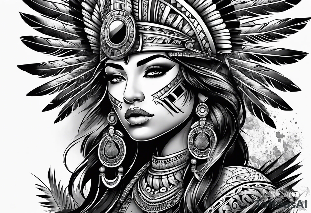 Warrior Aztec princess, tattoo idea