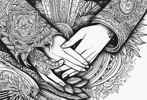 Hands overlapping each other tattoo idea