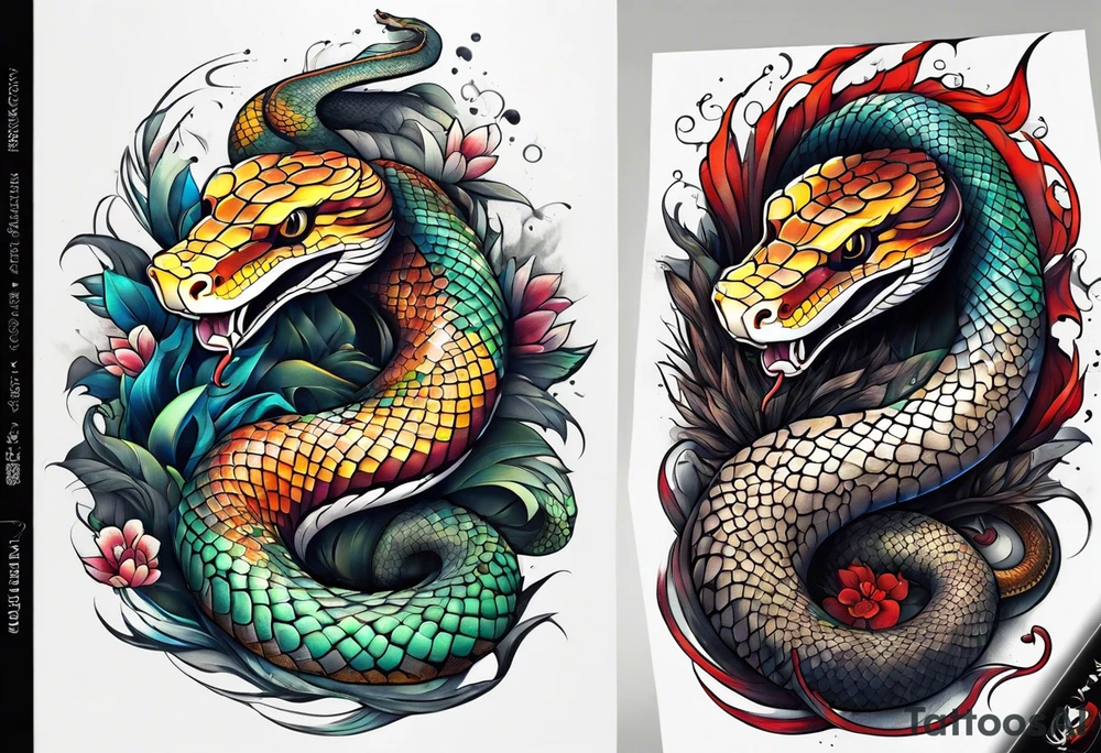 Half sleeve, snake tattoo idea