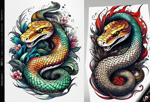 Half sleeve, snake tattoo idea