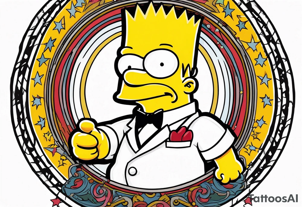 Bart simpson like scarface tattoo idea