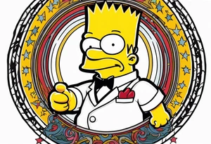 Bart simpson like scarface tattoo idea