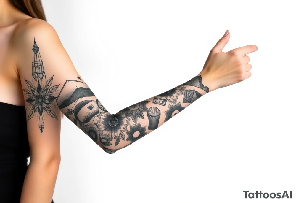 patchwork tattoo design different images tattoo idea