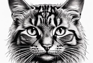 small Cat face, front on tattoo idea