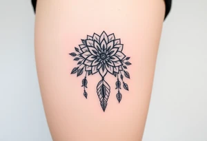 Flower dreamcatcher tattoo idea