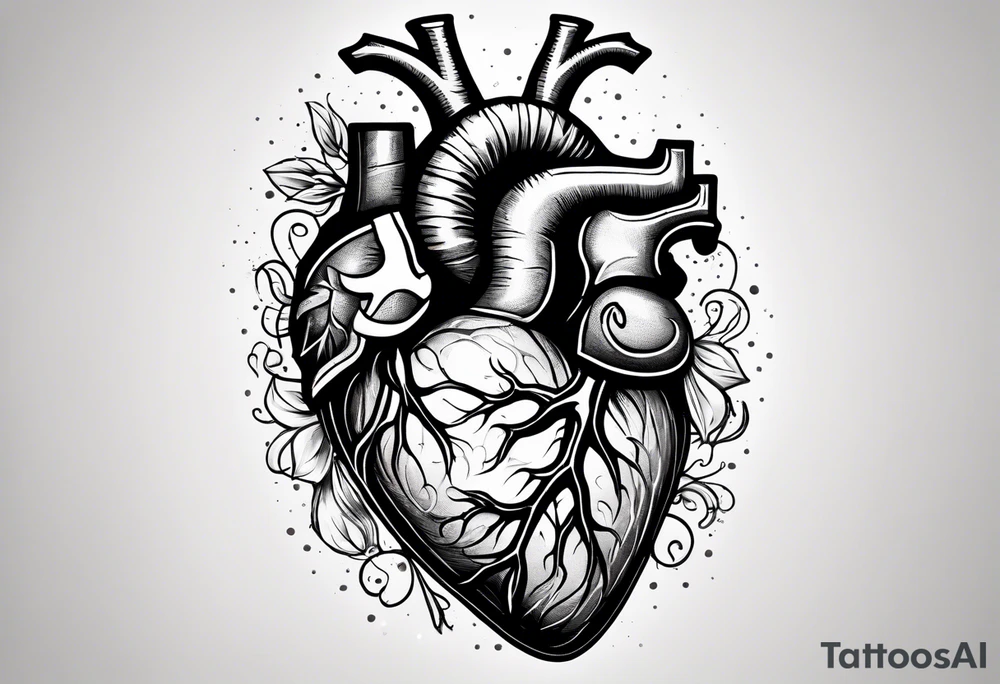Anatomical Heart, bleeding, stitched tattoo idea