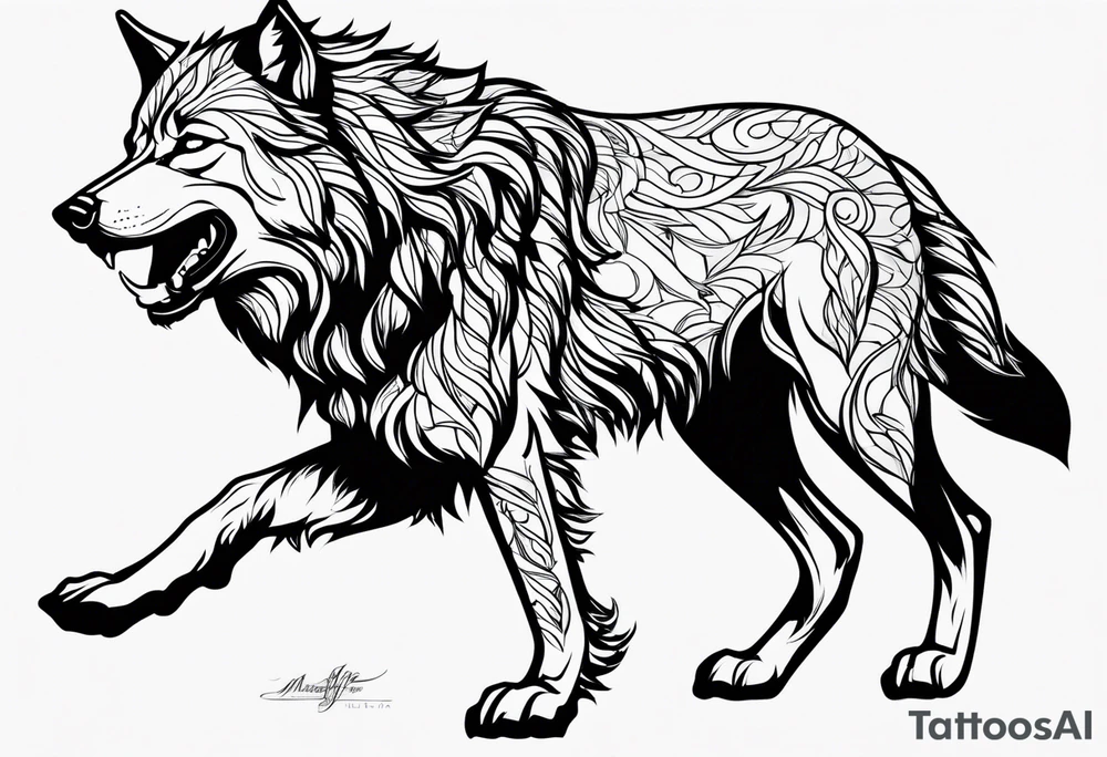 dire wolf tattoo idea