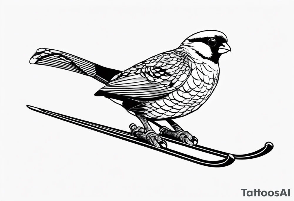 Partridge on skis with pit viper sunglasses tattoo idea