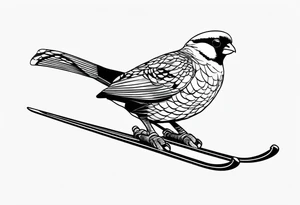 Partridge on skis with pit viper sunglasses tattoo idea