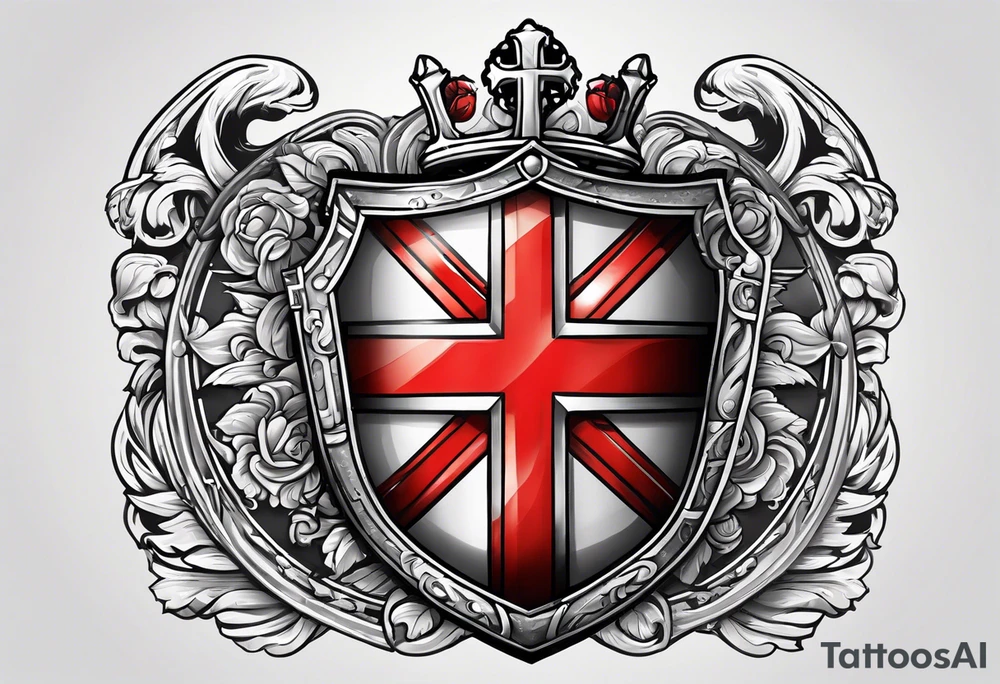 cross of st george on shield tattoo idea