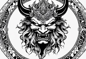demon face tattoo idea