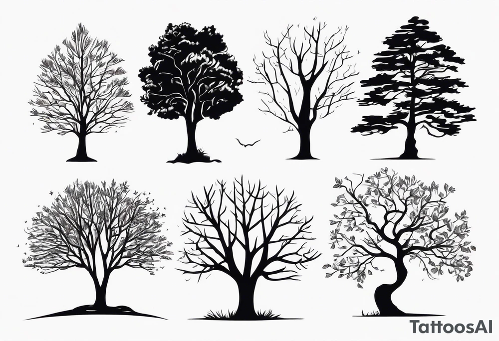 Tree silhouette tattoo idea