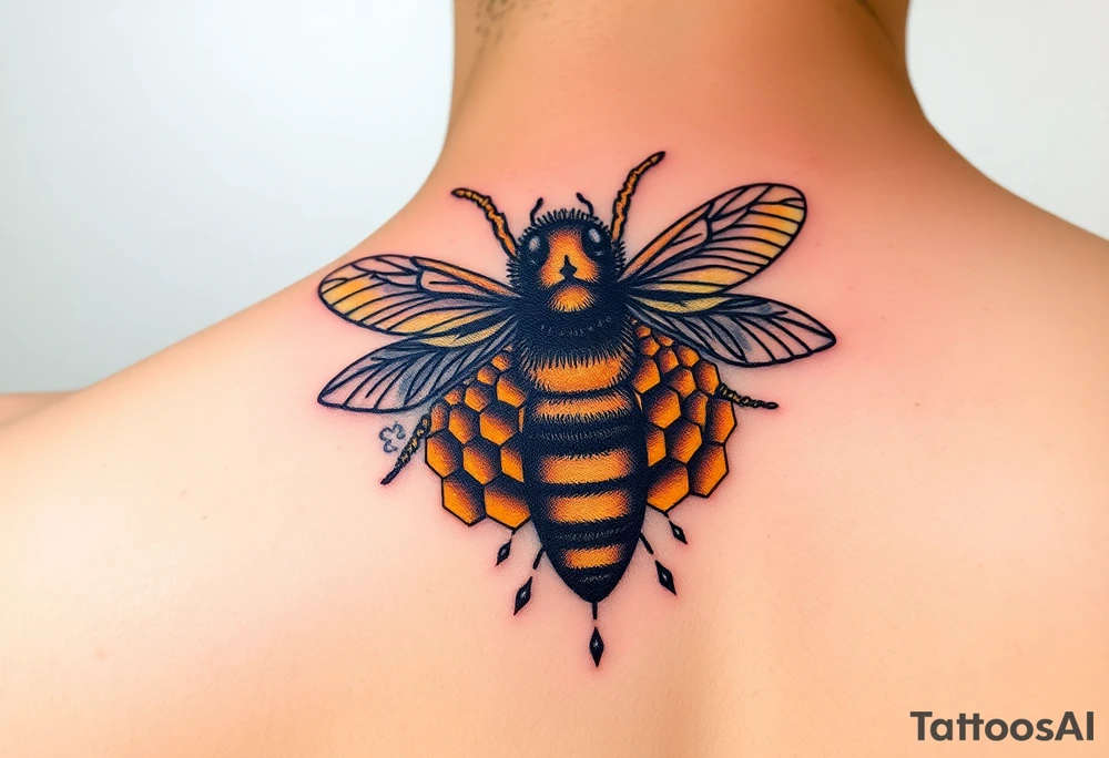 Honey comb bees tattoo idea