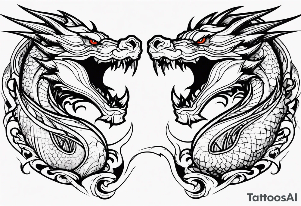 roaring dragons tattoo idea