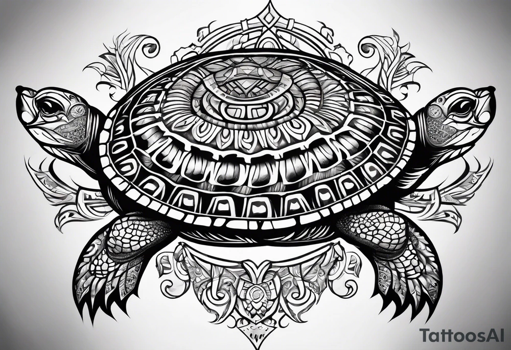 Turtle back centered tattoo idea