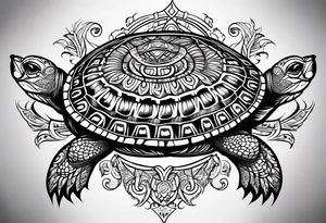 Turtle back centered tattoo idea