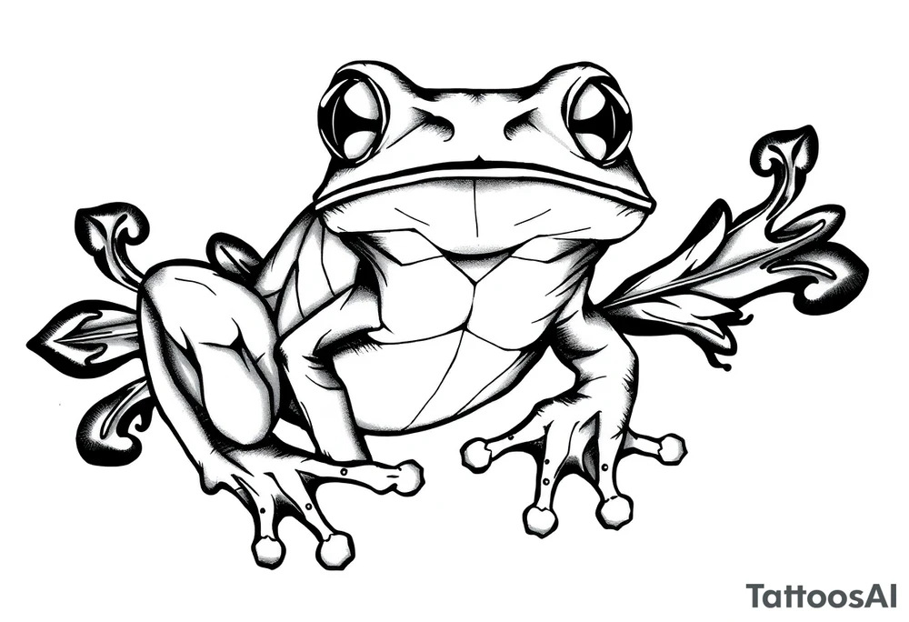 a psychedelic frog tattoo idea