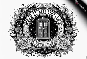River songs diary from doctor who with the words "We're all stories in the end" tattoo idea
