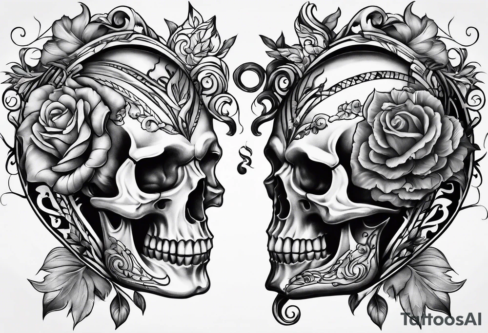 Heart versus mind tattoo idea