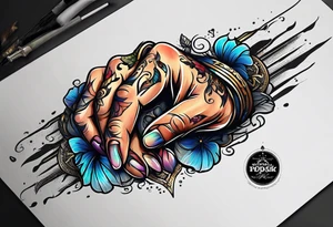middle finger fuck you tattoo idea