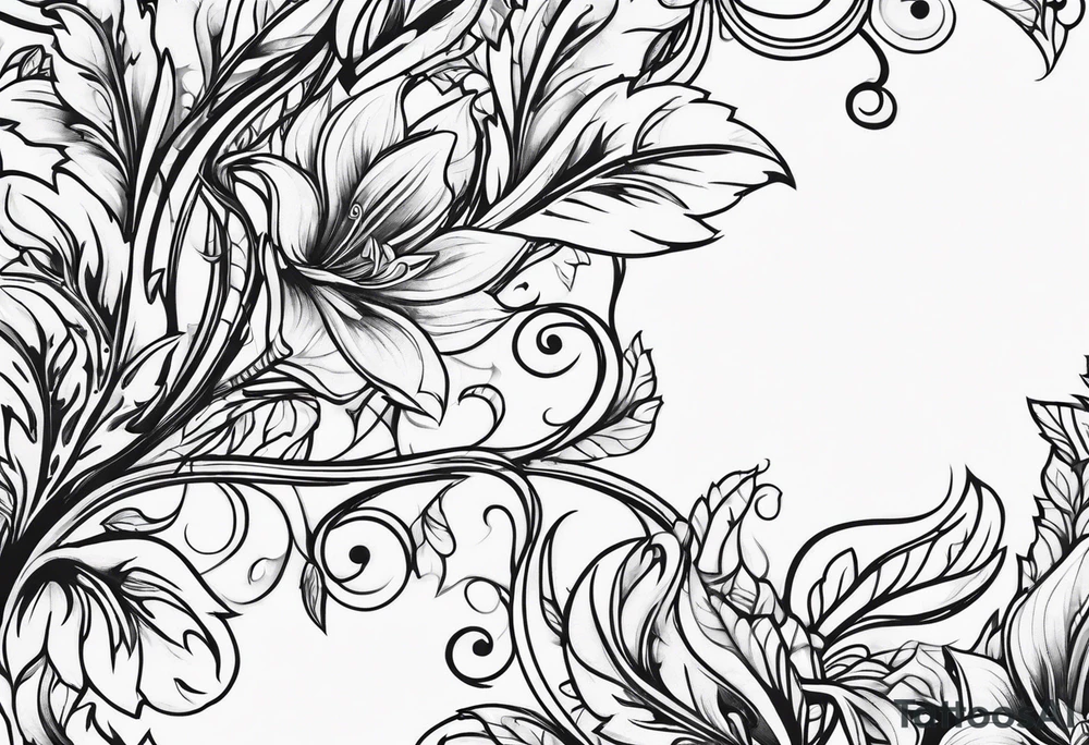 Leafy vines tattoo idea