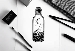 MAN IN BOTTLE tattoo idea