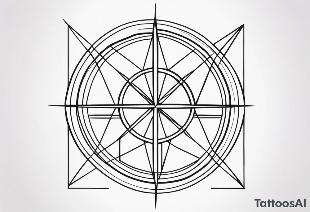 Coordinates and lines tattoo idea
