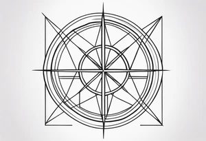 Coordinates and lines tattoo idea